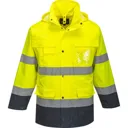 Portwest Lite 3 in 1 Hi Vis Jacket and Detachable Fleece - Yellow / Navy, M