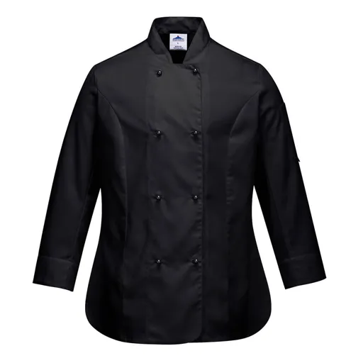 Portwest Ladies Rachel Chefs Jacket - Black, M