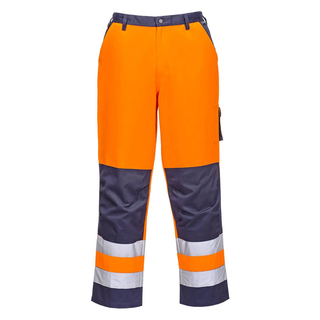 Portwest Lyon Hi Vis Work Trousers - Yellow / Navy, Medium, 34"