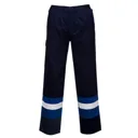 Biz Flame Mens Flame Resistant Plus Trousers - Navy / Royal, Small, 32"