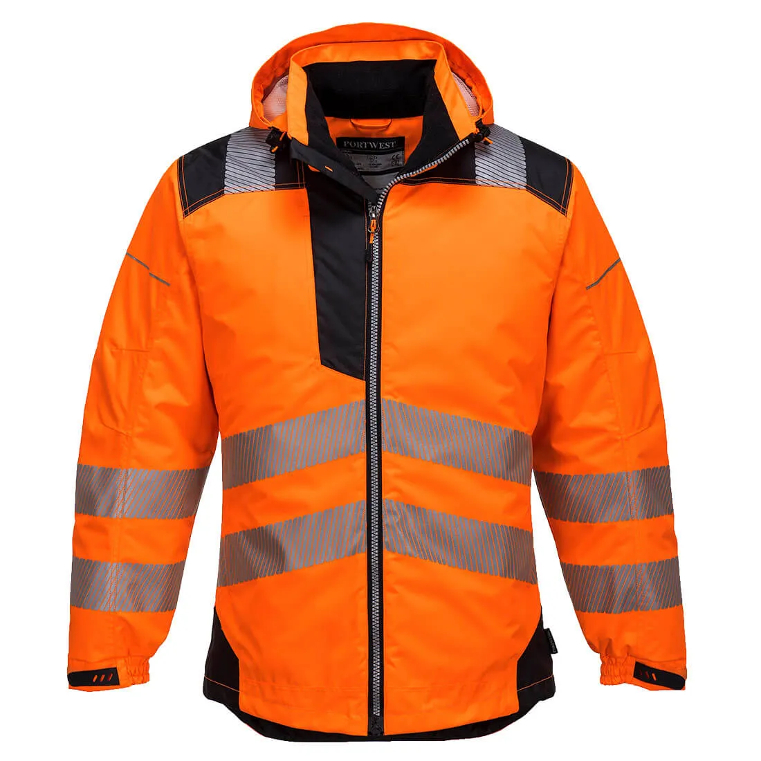 PW3 Hi Vis Winter Rain Jacket - Orange / Black, S