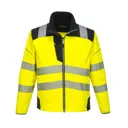 PW3 Hi Vis Soft Shell Winter Rain Jacket - Yellow / Black, L