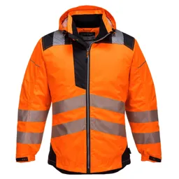PW3 Hi Vis Winter Rain Jacket - Orange / Black, 4XL