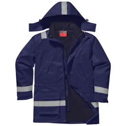 Biz Flame Mens Flame Resistant Antistatic Winter Jacket - Royal Blue, 2XL