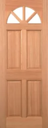 LPD Carolina 4P 4L Unglazed M&T External Door 2032 x 813 (32") Unfinished Hardwood