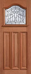 LPD Estate Crown Leaded 1L Glazed M&T External Door 2032 x 813 (32") Unfinished Hardwood
