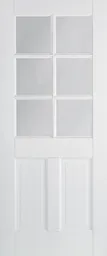 Canterbury Solid Core Internal Door - White Primed - 2P/6L Clear Glazed 1981 x 762mm White   WFCAN2P6L30
