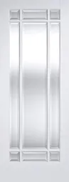 Manhattan Solid Core Internal Door - White Primed - Clear Bevelled Glazing 1981 x 686mm White   WFMANCG27