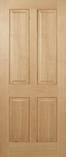 Regency Solid Core FD30 Internal Door - Unfinished - 4P Non Raised  1981 x 686mm Oak   FCOREG4P27