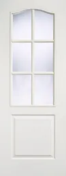 LPD Textured Classical 1P 6L Glazed Internal Door 1981 x 686 (27") Primed White Composite
