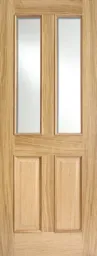 Richmond Solid Core Internal Door - Unfinished - RM2S Clear Bevelled Glazing  2032 x 813mm Oak   ORICRMSG32