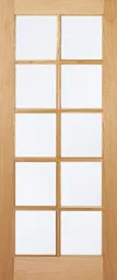 SA Solid Core Internal Door - Unfinished - 10L Clear Glazed 1981 x 762mm Oak   OSA10G30