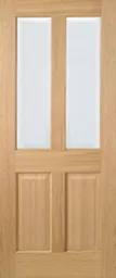 Richmond Solid Core Internal Door - Prefinished - Non Raised, Clear Bevelled Glazing  1981 x 686mm Oak   PFORICCG27