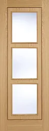 Inlay Solid Core Internal Door - Prefinished - 3L Clear Glazed 1981 x 686mm Oak   INLAYGL27