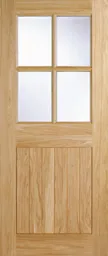 Cottage Oak External Door - 4L Clr Glaze 1981 x 762mm    O4LITE30