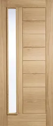 Goodwood Oak External Door - Long Light Frosted  2032 x 813mm    OGOOD32