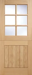 Cottage Oak External Door - Stable 6L Clr DG 1981 x 762mm    OSTA6L30