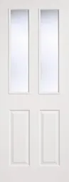 LPD Textured 2P 2L Glazed Internal Door 1981 x 686 (27") Primed White Composite
