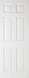 LPD Textured 6P Internal Door 1981 x 457 (18") Primed White Composite