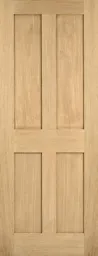 LPD London 4P Internal Door 1981 x 610 (24") Unfinished Oak
