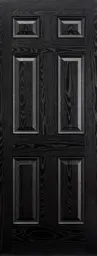 Colonial 6P GRP External Door - 2032 x 813mm Black out/White in   GRPCOLBLA32