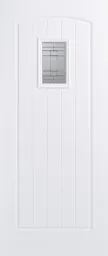 Cottage GRP External Door - Leaded DG 2032 x 813mm White   GRPCOTWHI32