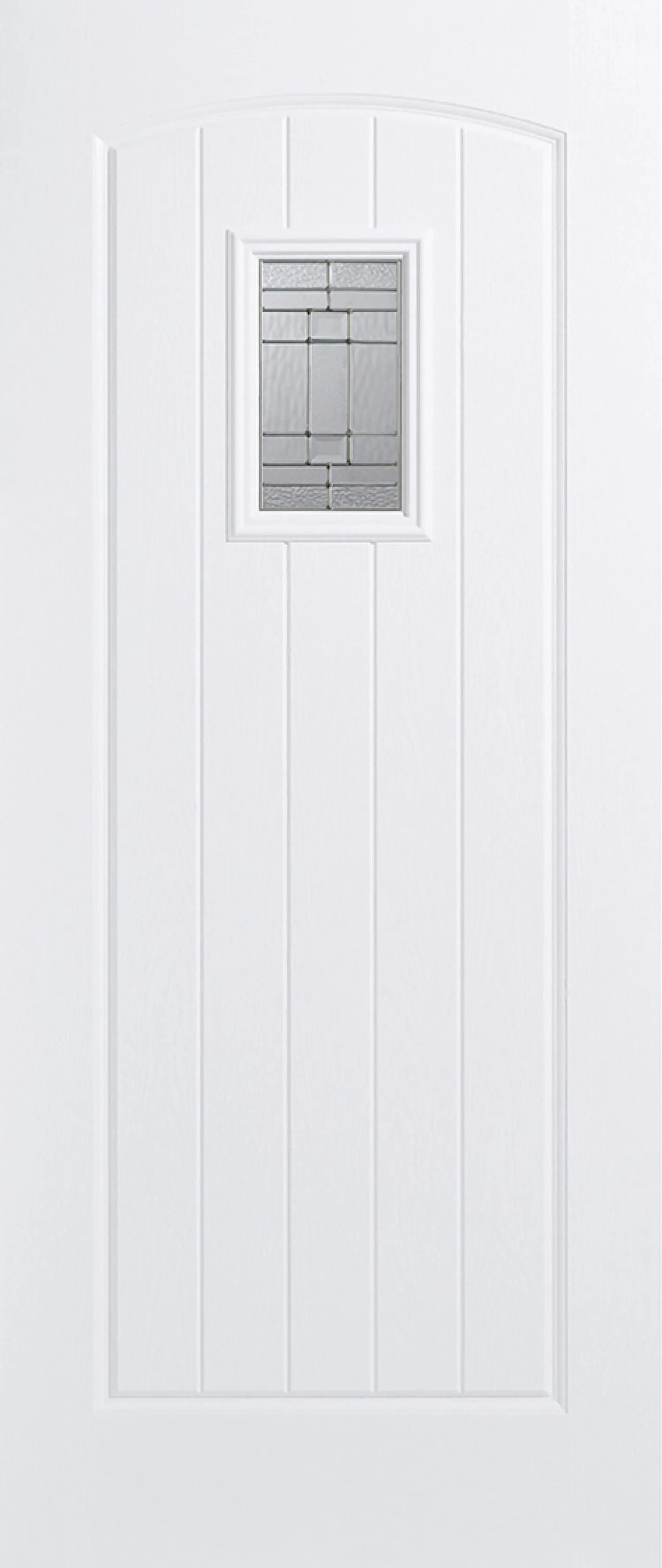 Cottage GRP External Door - Leaded DG 2032 x 813mm White   GRPCOTWHI32