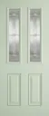 Malton GRP External Door - Leaded DG 2032 x 813mm Green out/White in   GRPMALGRN32