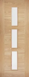 Sofia Solid Core Internal Door - Prefinished - 3L Clear Glazed 2040 x 726mm Oak   OSOFIAGL726