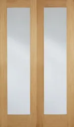 LPD Pattern 20 Glazed Internal Door Pairs 1981 x 1067mm Unfinished Oak
