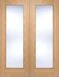 LPD Vancouver Pattern 10 Glazed Internal Door Pairs 1981 x 1219mm Pre-Finished Oak