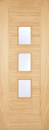 LPD Arta 3L Frosted Glazed Dowelled External Door 2032 x 813 (32") Unfinished Oak