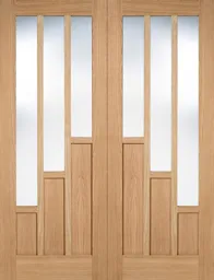 LPD Coventry 3P 3L Glazed Internal Door Pairs 1981 x 915mm Unfinished Oak