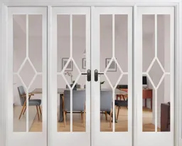 LPD Reims W8 Clear Bevelled Glazed Internal Room Divider Set 2031 x 2478mm Primed White