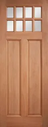 LPD Chigwell 8L Glazed M&T External Door 2032 x 813 (32") Unfinished Hardwood