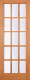 LPD SA 15L Glazed M&T External Door 2032 x 813 (32") Unfinished Hardwood