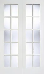 LPD GTPSA Clear Bevelled Glazed Internal Door Pairs 1981 x 915mm Primed White