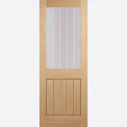 Belize Solid Core Internal Glazed Door - Unfinished - 1981 x 838mm Oak   OBELG33