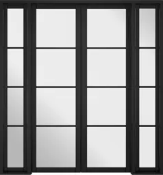 LPD Soho W6 Glazed Internal Room Divider Set 2031 x 1904mm Black Primed