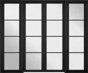 LPD Soho W8 Glazed Internal Room Divider Set 2031 x 2478mm Black Primed