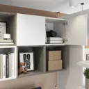 GoodHome Atomia Grey oak effect Modular furniture cabinet, (H)375mm (W)750mm (D)350mm
