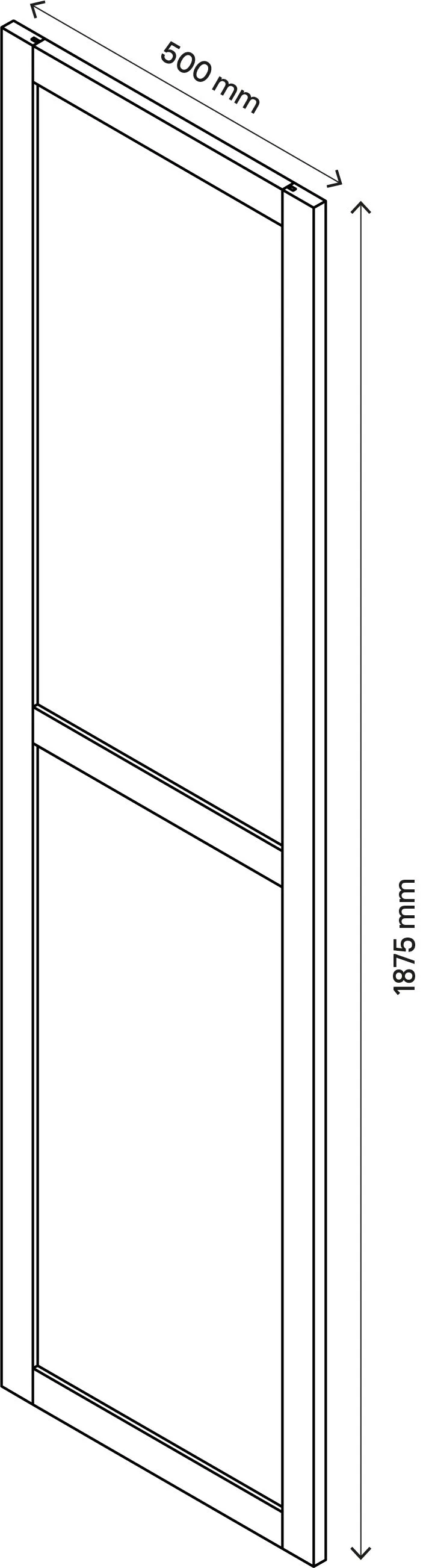 GoodHome Atomia Oak effect Transparent Modular furniture door, (H) 1872mm (W) 497mm
