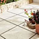 Egypte stone Cream Matt Stone effect Porcelain Outdoor Floor Tile, Pack of 2, (L)600mm (W)600mm