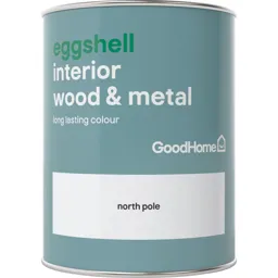 GoodHome North pole Eggshell Metal & wood paint, 0.75L
