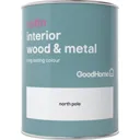 GoodHome North pole Satin Metal & wood paint, 0.75L
