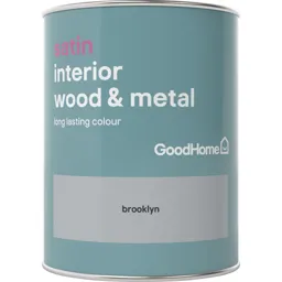 GoodHome Brooklyn Satin Metal & wood paint, 0.75L