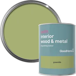 GoodHome Greenhills Satin Metal & wood paint, 0.75L