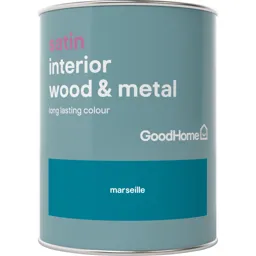 GoodHome Marseille Satin Metal & wood paint, 0.75L