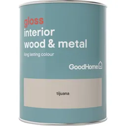 GoodHome Tijuana Gloss Metal & wood paint, 0.75L