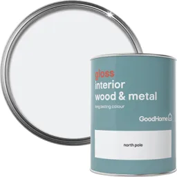 GoodHome North pole Gloss Metal & wood paint, 0.75L